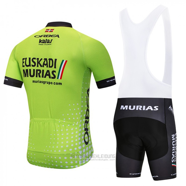 2018 Fahrradbekleidung Euskadi Murias Grun Trikot Kurzarm und Tragerhose